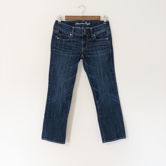 American Eagle • Dark Wash Artist Cropped Denim Capris - Picture 1 of 4